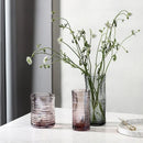 Axyaa Glass Cylinder Twisted Vase Modern Minimalist Designer Home Decor