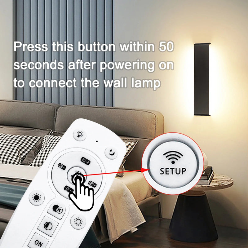 Axyaa 16W Remote Control Dimming LED Wall Light Modern Indoor Wall Lamp