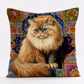 Axyaa Cat Linen Pillowcase 45x45cm for Home Décor and Comfort