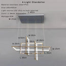 Axyaa Geometric Gold LED Pendant Chandelier for Dining Kitchen Island