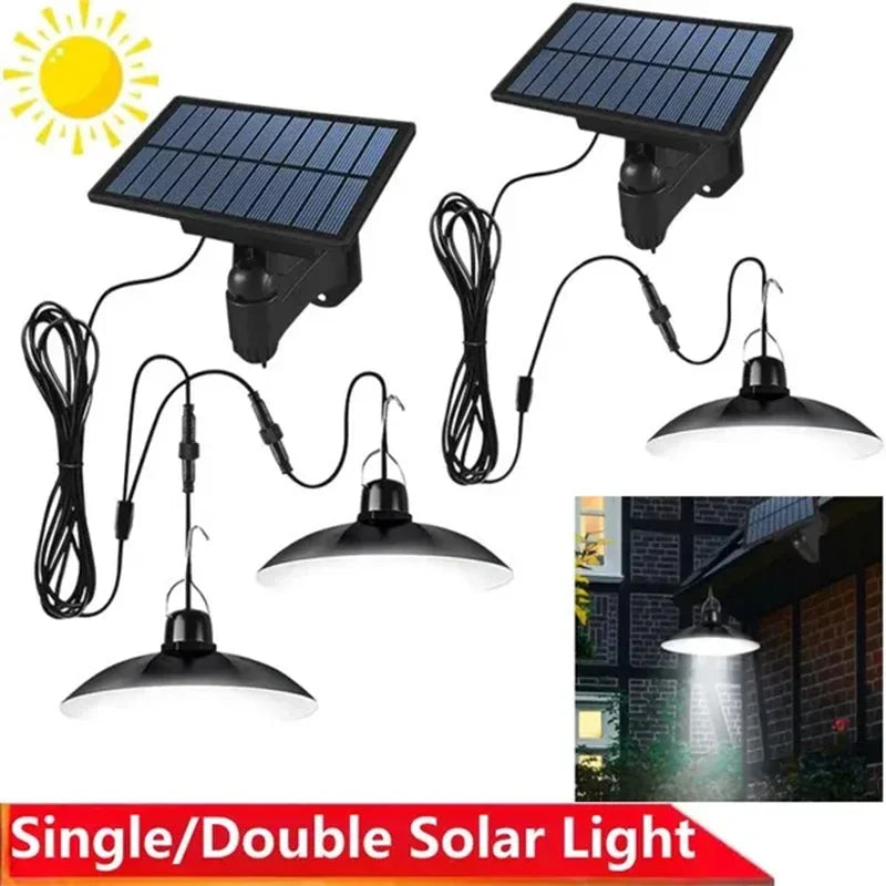 Axyaa Solar Outdoor Pendant Light with Remote Control, Waterproof LED Chandelier