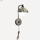 Axyaa Marble Stone LED Wall Sconce, Rotatable Switch, White Glass, Carbon Steel