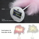 Axyaa Feather Table Lamp: Battery Powered LED Night Light for Bedroom & Wedding Decor