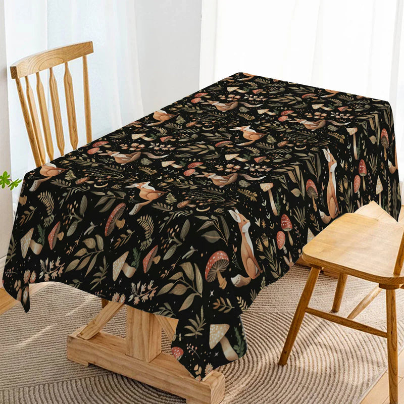 Axyaa Table Runner - Farmhouse Dining Decor for Kitchen, Wedding Party, Rabbit Flower Mushroom Theme