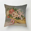 Axyaa Pink Floral Polyester Throw Pillow Cover 45X45cm