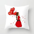 Axyaa Red Cartoon Cushion Cover 45x45cm - Modern Leisure Home Decor Pillow