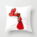 Axyaa Red Cartoon Cushion Cover 45x45cm - Modern Leisure Home Decor Pillow