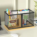 Axyaa Iron Pen Holder Desktop Organizer Student Stationery Box Metal Office Supplies