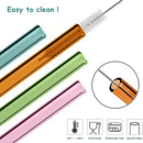 Axyaa Glass Straws Set of 8 | Reusable Colorful Eco-friendly Drinkware