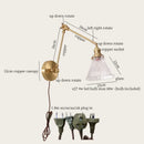 Axyaa French Cream Resin LED Wall Light with Pull Chain Switch - Vintage Copper Wandlamp