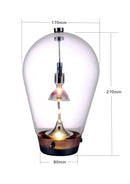 Axyaa Clear Glass Designer Floor Lamp with Adjustable Lampshade