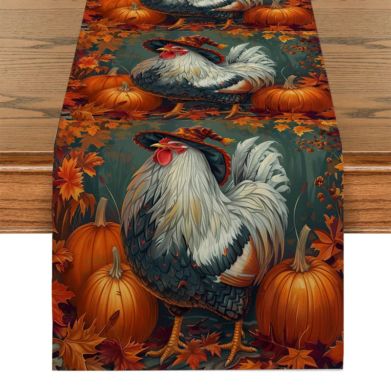 Axyaa Thanksgiving Table Runner: Washable Dining Cloth for Indoor Outdoor Home Décor