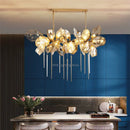 Axyaa LED Stainless Steel Crystal Chandelier Suspension Lamps