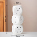 Axyaa Dice Shape Ceramic Vase for Aesthetic Room Decor and Flower Arrangement