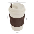 Axyaa Reusable Wheat Straw Coffee Cup With Lid 450ml - Portable & Dishwasher Safe