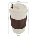 Axyaa Reusable Wheat Straw Coffee Cup With Lid 450ml - Portable & Dishwasher Safe
