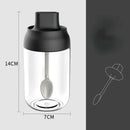 Axyaa Glass Seasoning Bottle Set with Lid Spoon for Kitchen Organization