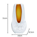Amber Glass Vase Hydroponics with Artificial Flowers for Desk Decor by Axyaa