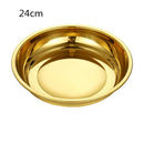 Axyaa Round Gold Stainless Steel Storage Tray for Kitchen Organization