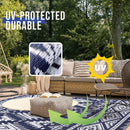 Axyaa Reversible Outdoor Straw Rug Waterproof Boho Patio Mat