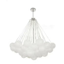 Axyaa Nordic Glass Chandelier: Frosted Glass, LED Pendant Light - Gold/Black