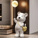Axyaa Adjustable Glass Shade Gold Floor Lamp - Modern Tall Standing Light