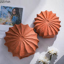Axyaa Shell Ceramic Vase Orange Conch Hydroponics Floral Arrangement Desk Decoration