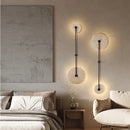 Axyaa Natural Stone Art Round Wall Lamp for Bedroom Decor