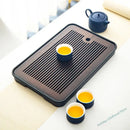 Axyaa Bamboo Tea Tray for Home Living Room Storage, Japanese Style Teaware