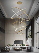 Axyaa Stainless Steel Ring Pendant Light - Modern Minimalist Living Room Chandelier