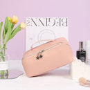 Axyaa Elegant PU Leather Cosmetic Bag: Travel Toiletry Organizer & Makeup Tote