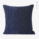 Axyaa Nordic Blue Woven Cotton Linen Pillowcase for Sofa and Bed