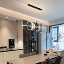 Axyaa Modern LED Line Chandelier Indoor Ceiling Light Fixture
