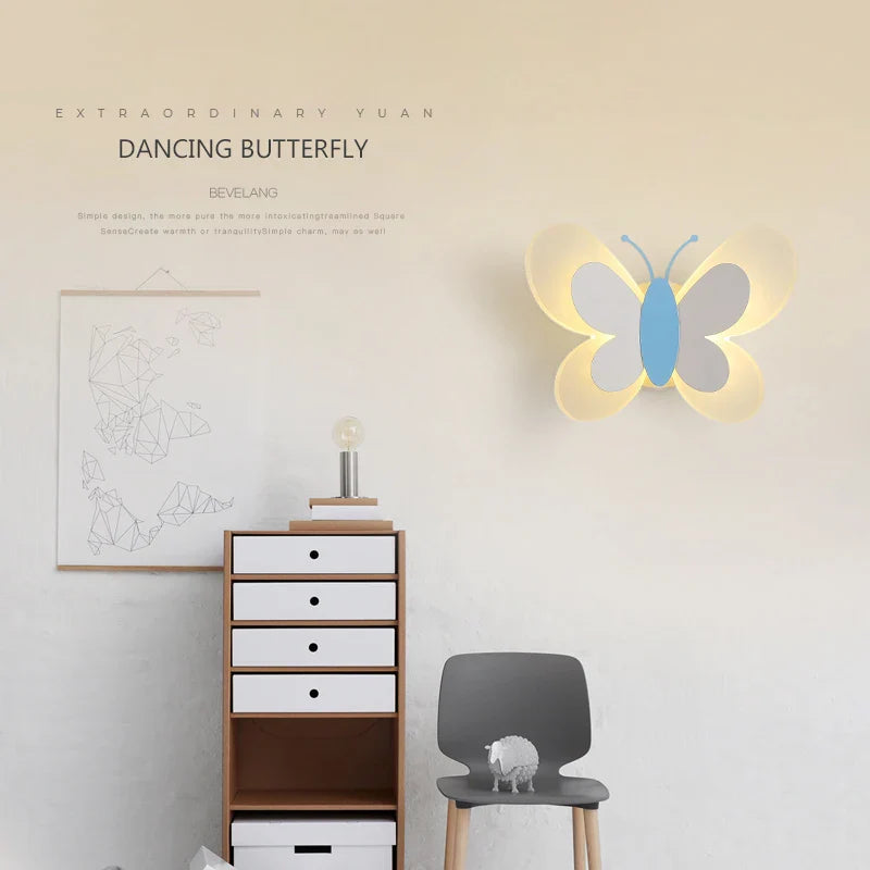 Axya Butterfly Wall Light: Creative LED Butterfly Sconce for Children's Bedroom