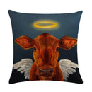 Axyaa Animal Oil Painting Pillowcase: Flax Sofa Cushion Adornment Cover
