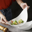 Axyaa Ceramic Sushi Plate Set - Creative Irregular Shape Solid Color Dinnerware