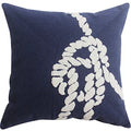 Axyaa Navy Starfish Shell Embroidered Cotton Pillow Cover 45x45cm