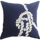 Axyaa Navy Starfish Shell Embroidered Cotton Pillow Cover 45x45cm