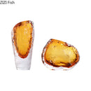 Axyaa Amber Glass Vase: Hydroponic Plant Pot for Table Decor and Flower Arrangements