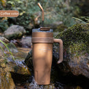 Axyaa Light Luxury Handle Cup: Insulated Straw Cup for Office, Travel, and Car
