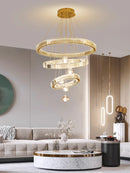 Axyaa Luxury Crystal Chandelier Ring Pendant Light - Elegant Living Room Fixture