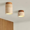 Axyaa Travertine Stone Ceiling Lamp Chandelier for Home Living Room Dining Room