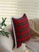 Axyaa Red Plaid Christmas Pillow Cover - Soft Decorative Atmosphere Pillowcase