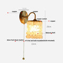 Axyaa Crystal Vintage LED Wall Lights Pull Chain Switch Stair Light Fixtures