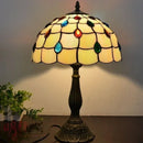 Axyaa Stained Glass LED Table Lamp - Mediterranean Baroque Style Bedroom Light