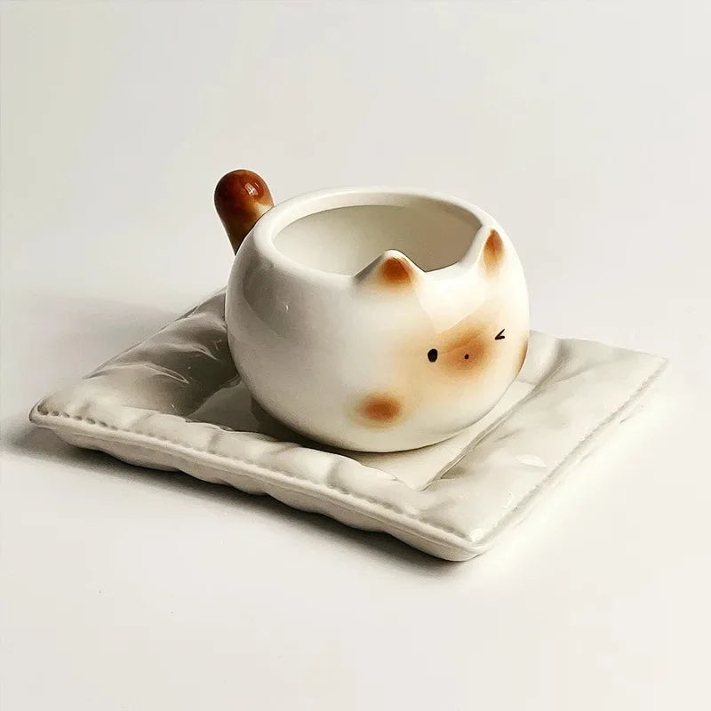 Axyaa Siamese Cat Ceramic Mug - Creative Coffee Cup for Home & Office