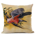Axyaa Elegant Floral Bird Pattern Linen Cushion Cover 45x45cm for Living Room Sofa