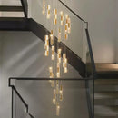 Axyaa Crystal Chandelier Stair Pendant Lamp Living Room Pendant Lights Interior Lighting