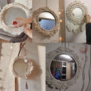 Axyaa Macrame Round Mirror | Boho Aesthetic Room Decor for Bedroom & Living Room