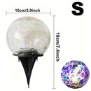 Axyaa Solar Cracked Glass Ball Lights - Warm White + RGB Color Changing